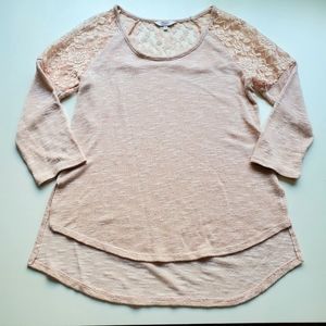 CANDIES | Pink Lace Sweater Top